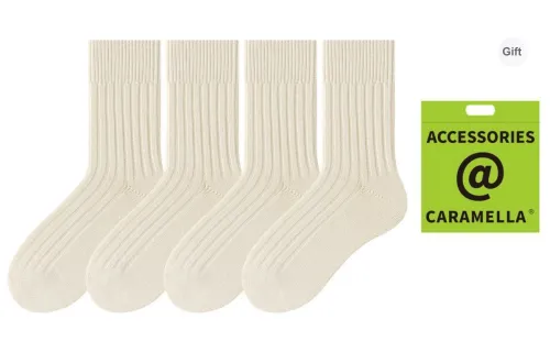 Caramella Mid Calf Socks Unisex Shopping Bag 4 Pack
