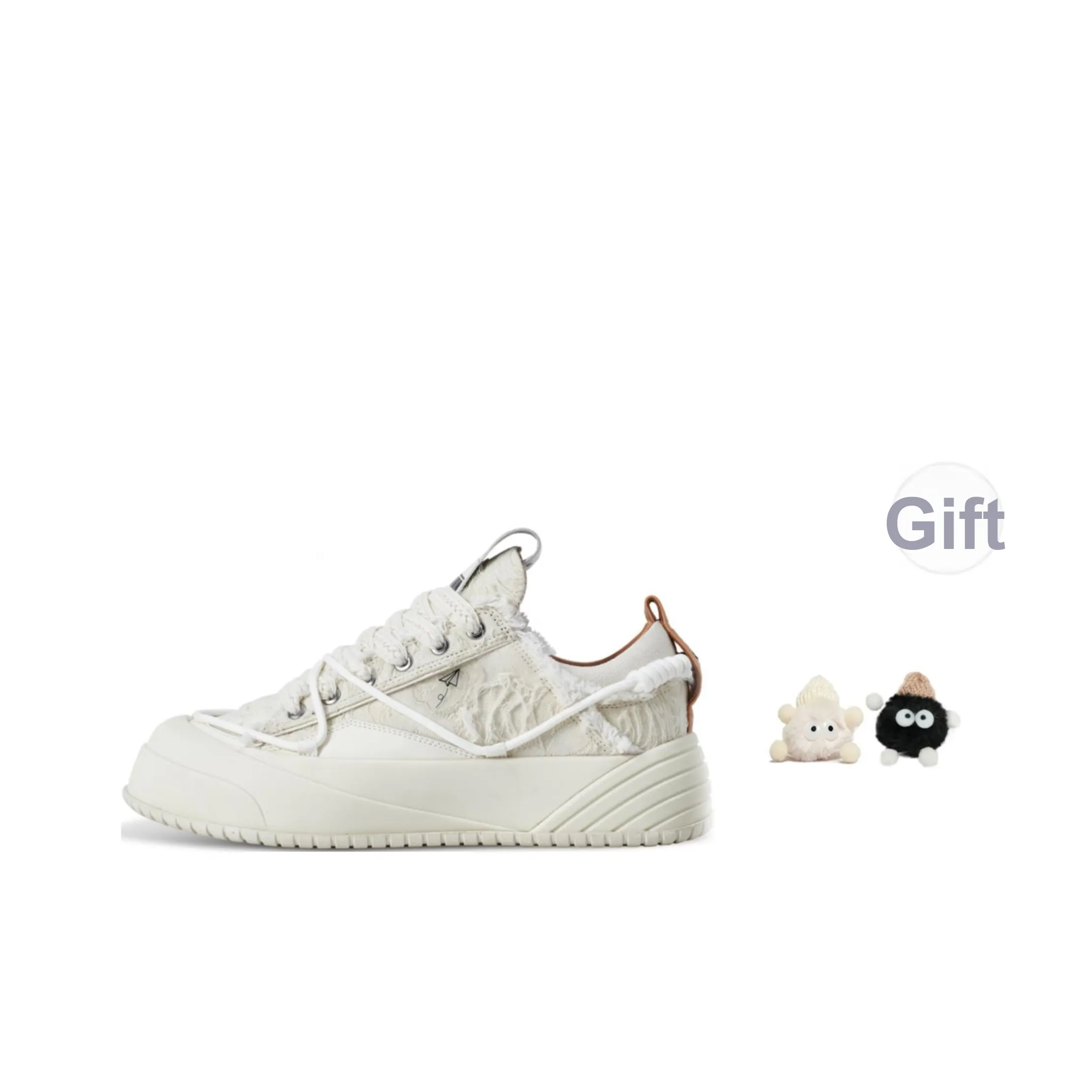 ON MAX Paper Airplane Series Skateboard Shoes Unisex Low-Top White/Beige