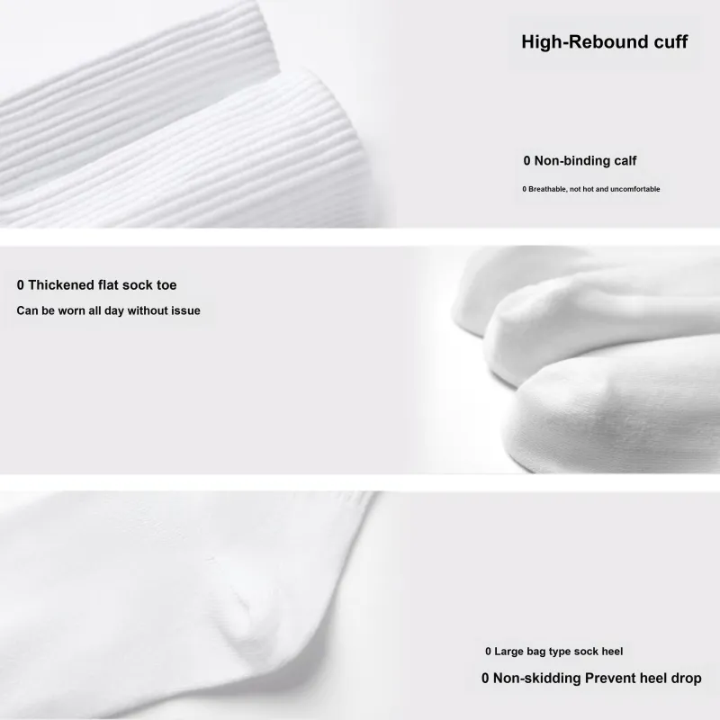 PLAN IN Mid Calf Socks Unisex Gift Box Set Combo Set White-1