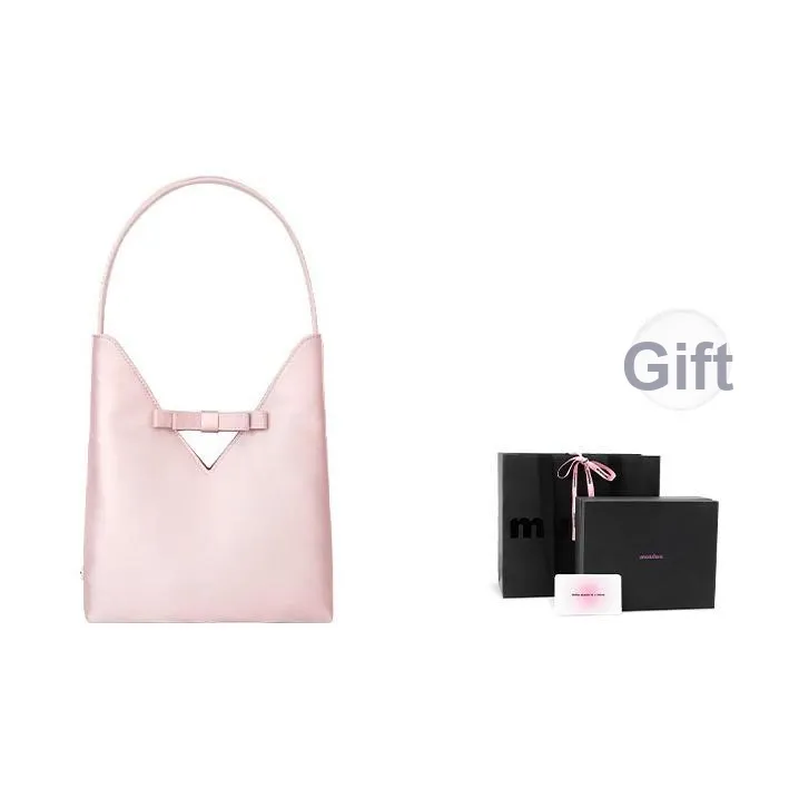 Muuluu Mercerized Satin Alice Bag Tote Shopping Bag Shoulder Bag Medium Size Women's Orchid Pink
