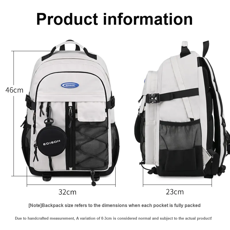 EDISON Oxford Backpack Student Backpack Unisex Multicolor-11