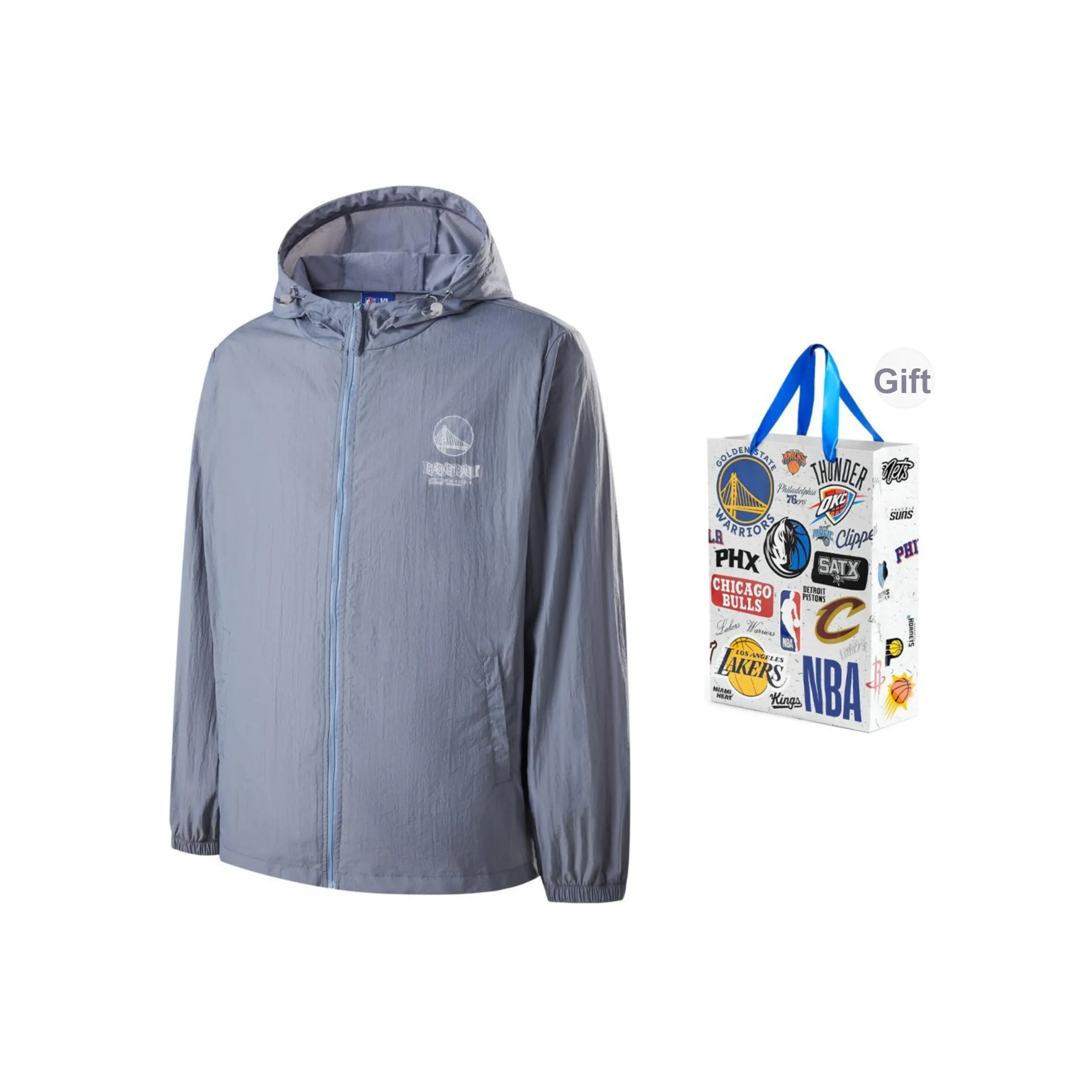 NBA Golden State Warriors Куртки и Пальто Унисекс Синий Серый