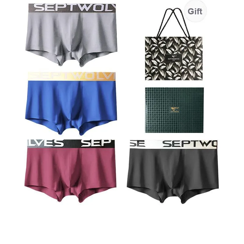 SEPTWOLVES Underwear Gift Box All Season Men's 4 Pack Gift Box Set+Shopping Bag-31