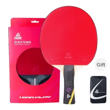 PEAK Ping Pong Paddles Unisex 7 Layer Solid Wood Black Red
