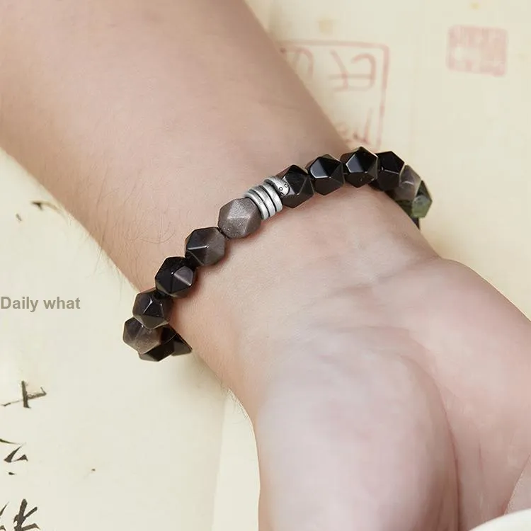ALIEN BANG Obsidian Bracelets Men's-2
