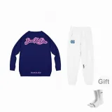 Icebreaker Phantom Basketball Jerseys Long-Sleeved Pink+North Carolina White Pants+White Signature Socks