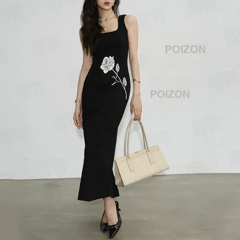 DOKZB Slip Dresses Women's Black-6