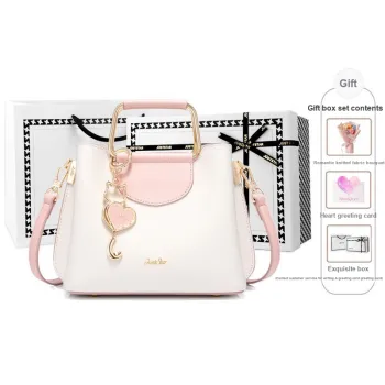 JUST STAR Artificial Leather Handheld Handbag Crossbody Bag Regular Women's White Pink