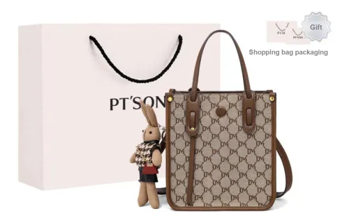 PT'SON Fabric With PVC Handbag, Shoulder Bag, Crossbody Bag Regular Women's Ebony