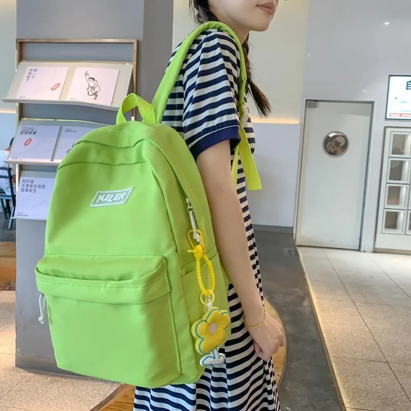 HCXK Nylon Backpack Unisex White/Black/Green/Blue/Pink-14