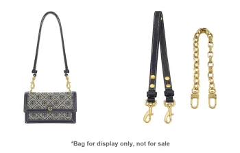 Lan Bao Fan Cow Leather Bag Strap Unisex Dark Blue/Caramel