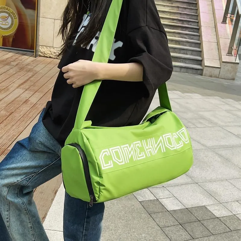 OURFUN Oxford Gym Bag Large Size Unisex White/Black/Green-3