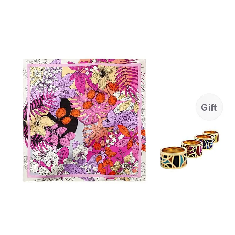 MARJAKURKI Silk Large Scarf Women's-6