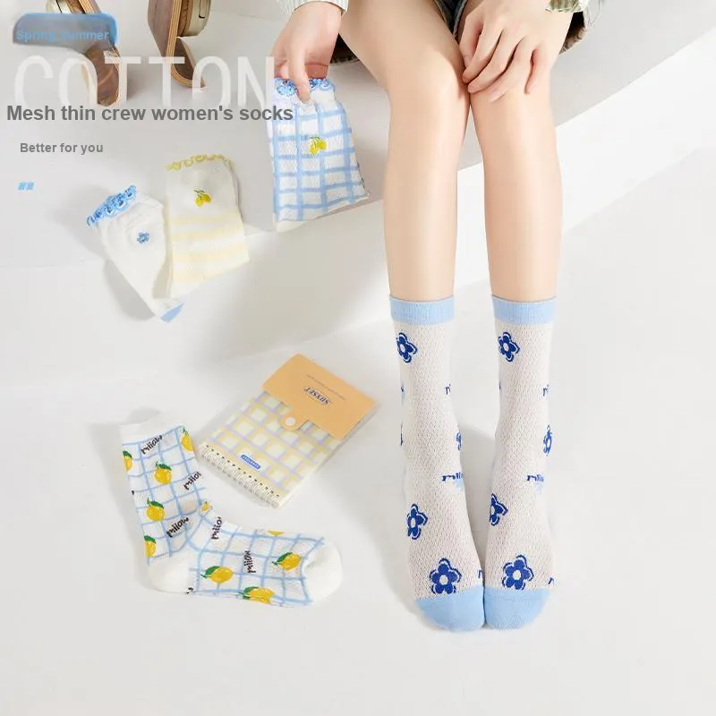 MIIOW Mid Calf Socks Women's 5 Pack-1