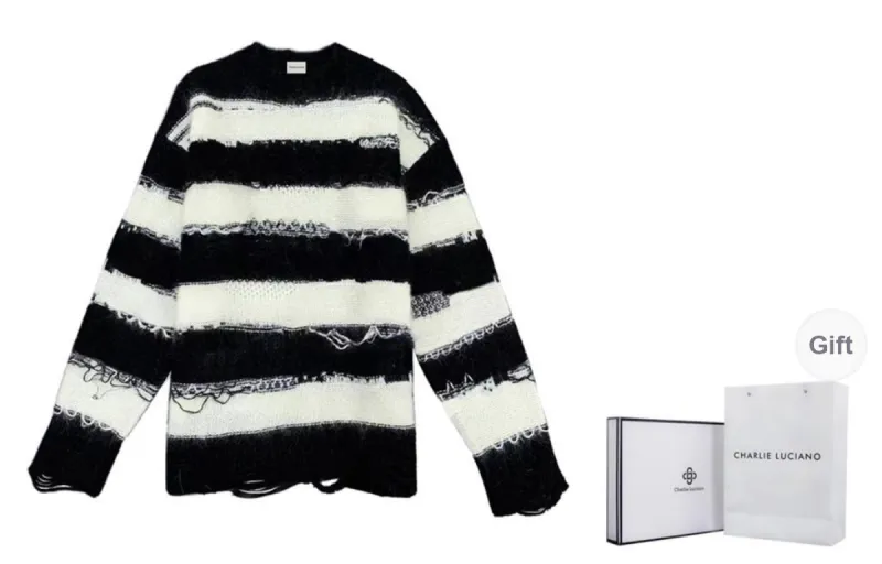 Charlie Luciano Sweater Unisex Black White-0