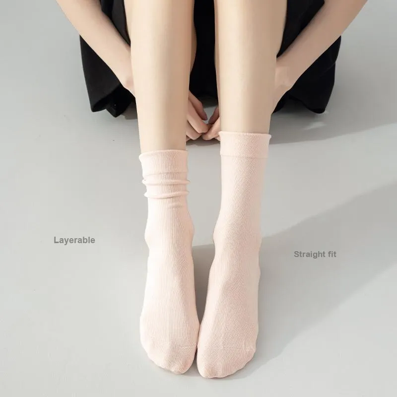 MIIOW Mid Calf Socks Women's 5 Pack-5