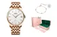 Rose Case White Dial Rose Hands Rose Steel Band