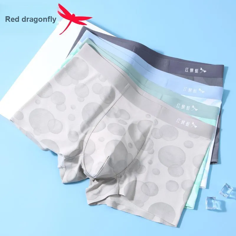 RED DRAGONFLY Ice Silk Boxer Briefs Men's 3 Pack Gift Box Set-2