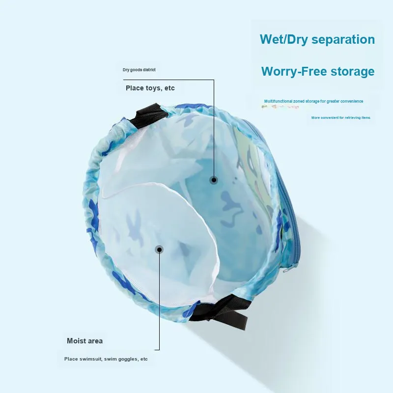 PEAK Kids Cute Waterproof Swim Bag With Wet/Dry Separation Large Capacity Storage And Shoulder Strap Kids'-5
