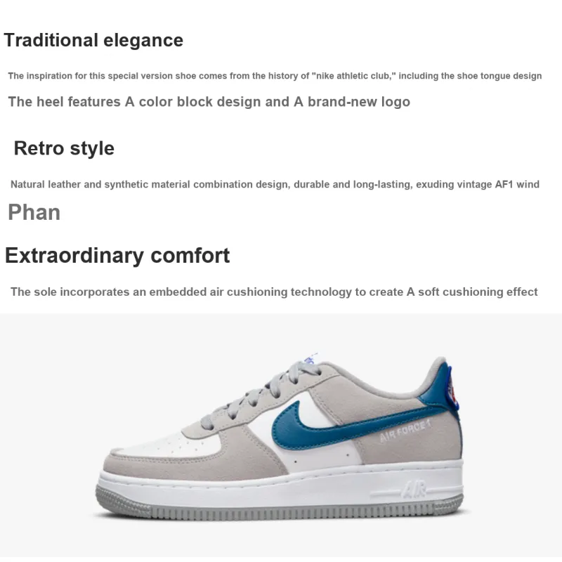 Nike Air Force 1 Low Athletic Club White Grey GS-1