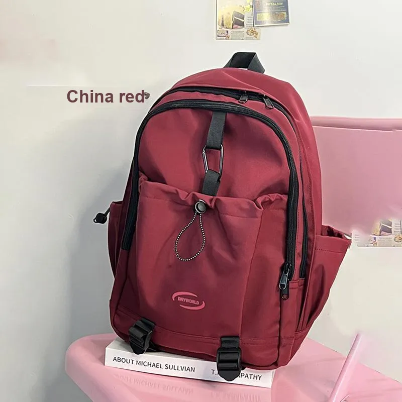 XIANGSU Nylon Backpack Unisex Red/Pink White/Black-2