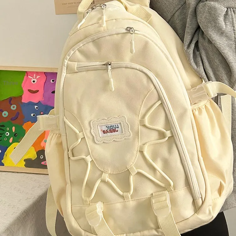 Rainbow Girl Nylon Backpack Regular Women's Red With Charm/White With Charm/Pink With Charm/Blue With Charm-4