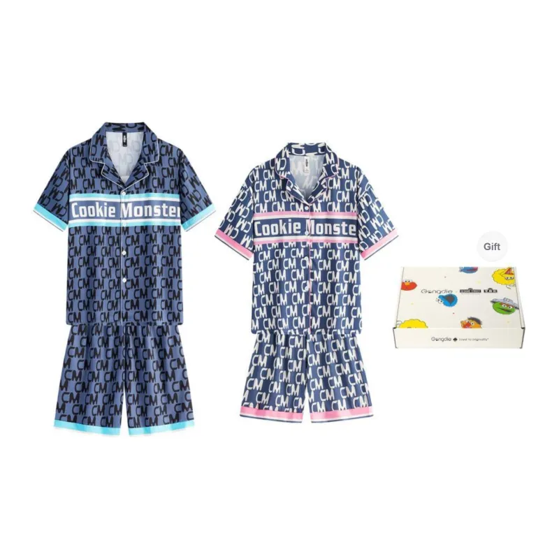 Gongdie x SESAME STREET Pajama Set Unisex Blue Gift Box Set-6