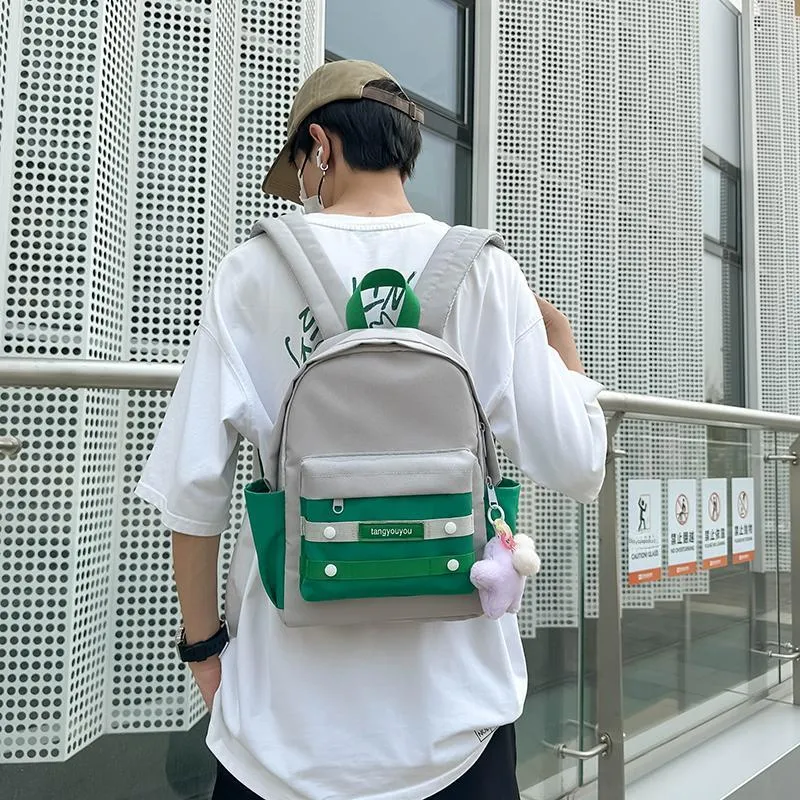 KAKAXI Nylon Backpack Unisex Black/Green/Gray/Purple/Pink/Yellow/Orange-3