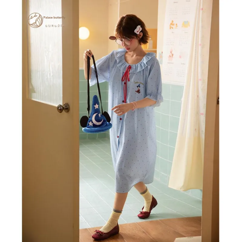 Gongdie x Disney Nightgown Women's Blue, Gift Box Set-3