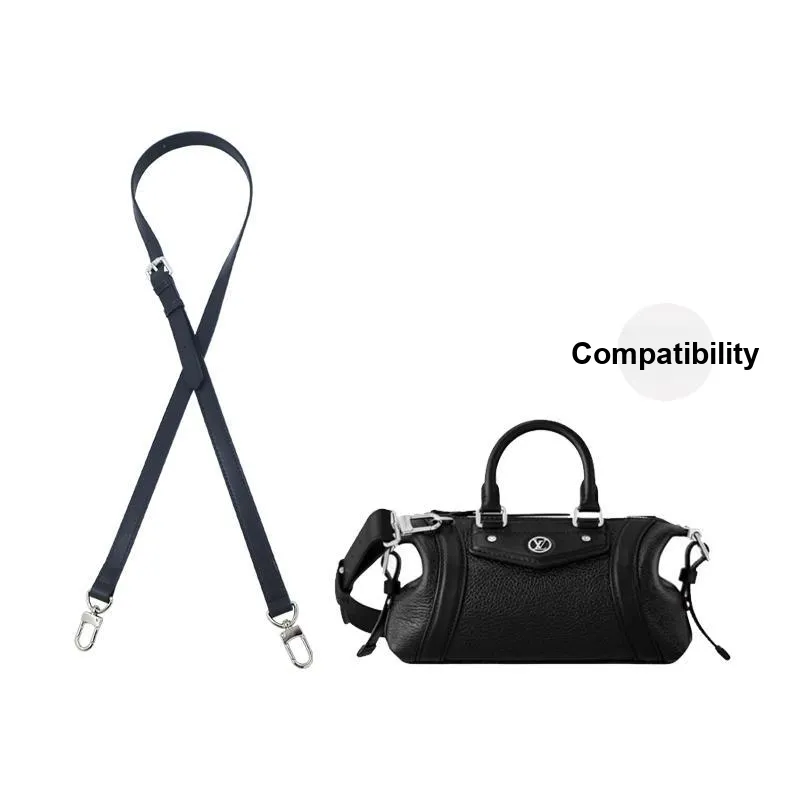 Cow Leather Bag Strap Women's Black-0