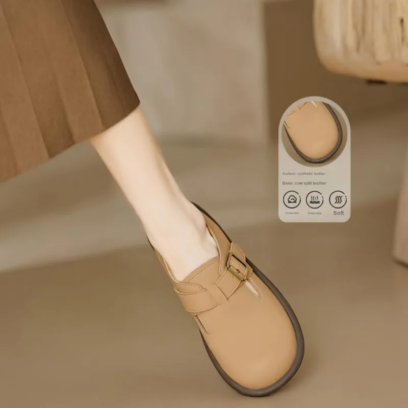 【dme】 Casual Single Shoes Women's Khaki-4