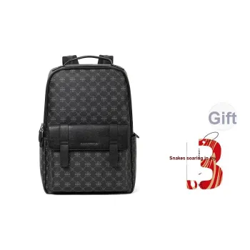 Sharkborough PVC With Cow Leather Laptop Backpack Tubas Men's Black