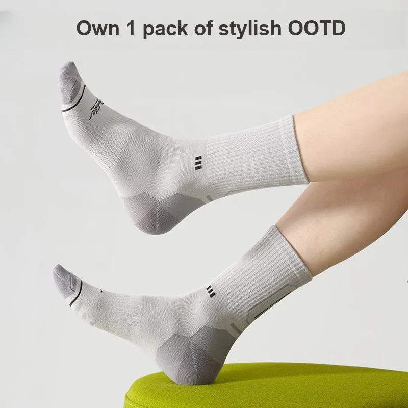 H YXIANG Mid Calf Socks Men's 5 Pack-19