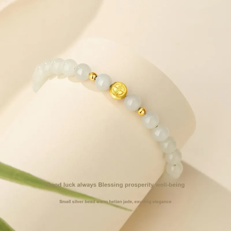 Olampe Hetian Jade Bracelets White Jade/Pale Greenish White Jade Women's-2
