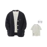 Black (Comes with White Stripes Short-Sleeved Shirt+Brooch)