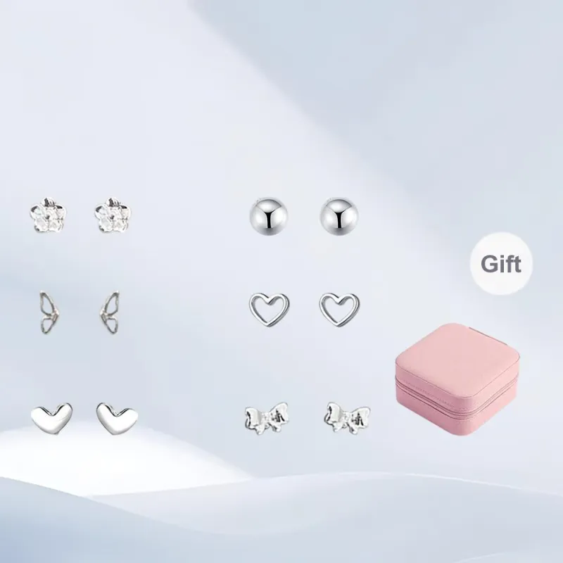 SHEEHHYY Alloy Stud Earrings Women's-1