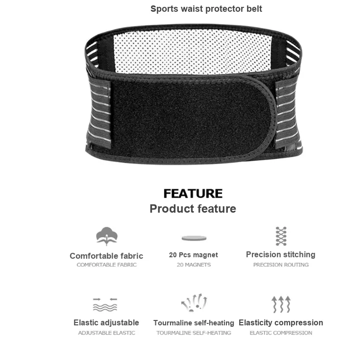 Topdomrus Back Support Braces Fitness Running Yoga Breathable Self-Heating Protective Black Unisex-2