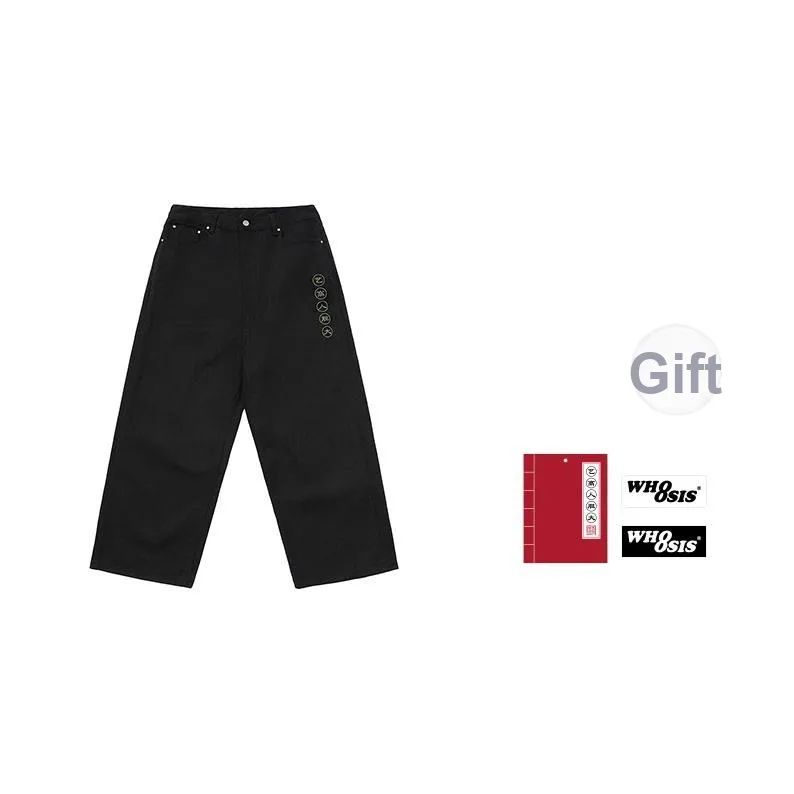 Clottee X WHOOSIS × CLOTTEE Collaboration Casual Pants Unisex Black
