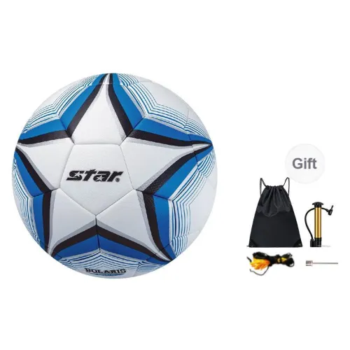 Star Size 5 Ball Soccer PU Seamless Thermal bonding Unisex Blue White