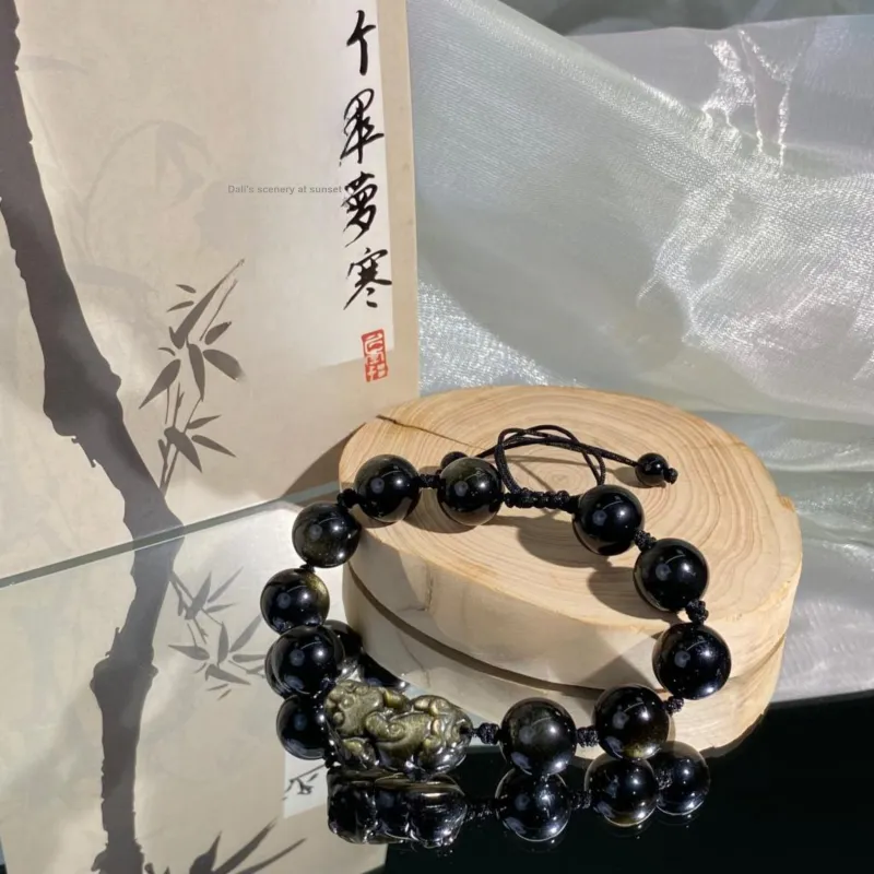 Carp Crystals Obsidian Jade Bracelets Unisex Obsidian-5