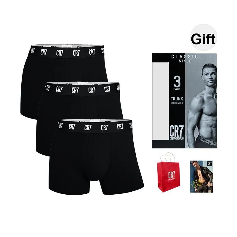CR7 CRISTIANO RONALDO Boxer Briefs Men's Box 3 Pack Black