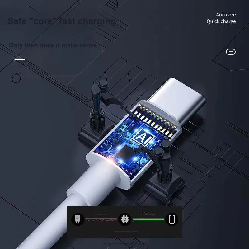 First Guard Type-c To Type-c 30W-100W Fast Charging Compatibility Huawei Flat IPhone 15 Cables-4
