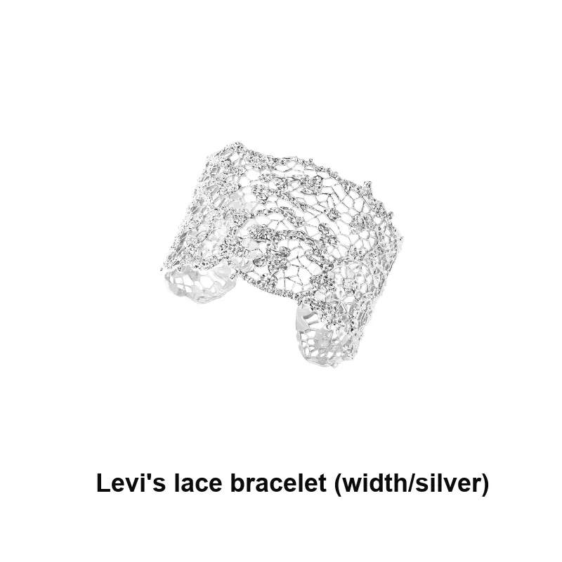 OOAK Viles Lace Collection 925 Sterling Silver 18K Gold Plated Bangles Women's-9