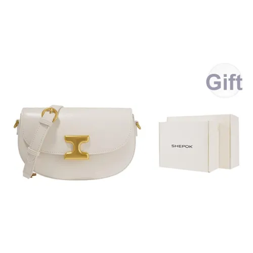 SHEPOK Сумка через плечо из коровьей кожи седельная сумка сумка на плечо женская кофейного черного экрю цвета