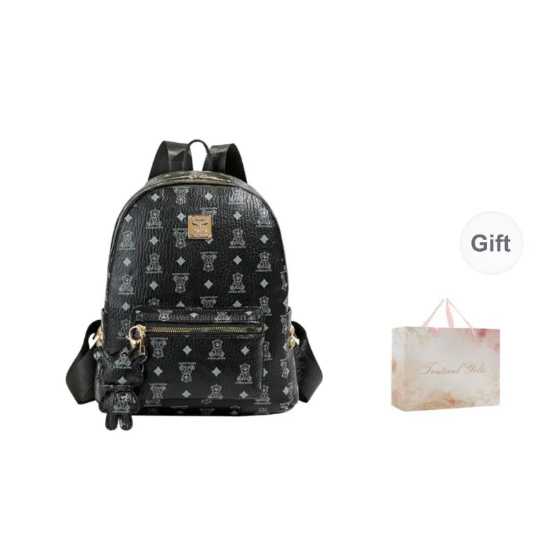 TOUTSEUL YOLO PU Backpack Women's White/Black/Brown-7