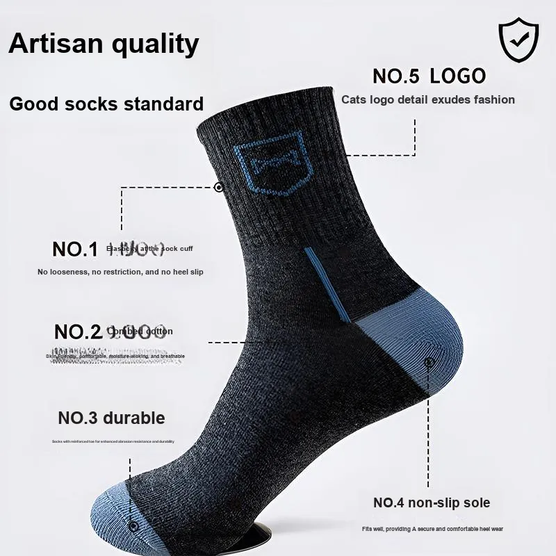 MIIOW Mid Calf Socks Men's 5 Pack-2