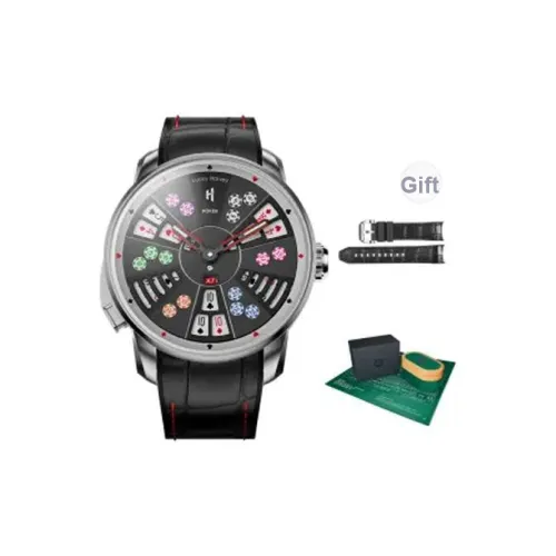 LUCKY HARVEY Player Series Механическое устройство Резиновый ремешок Часы Мужские Черный циферблат