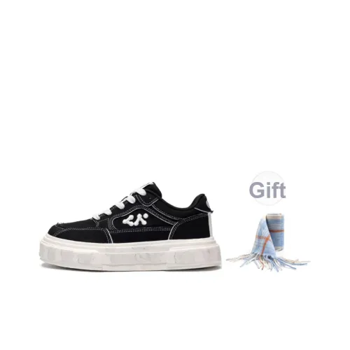 Размер CN покрытие против скольжения визуально увеличивает рост низкие кеды для скейтбординга унисекс черный