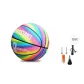 No. 7 Rainbow Basketball+Pump, Air Needle Ball Bag Net, Wristbands