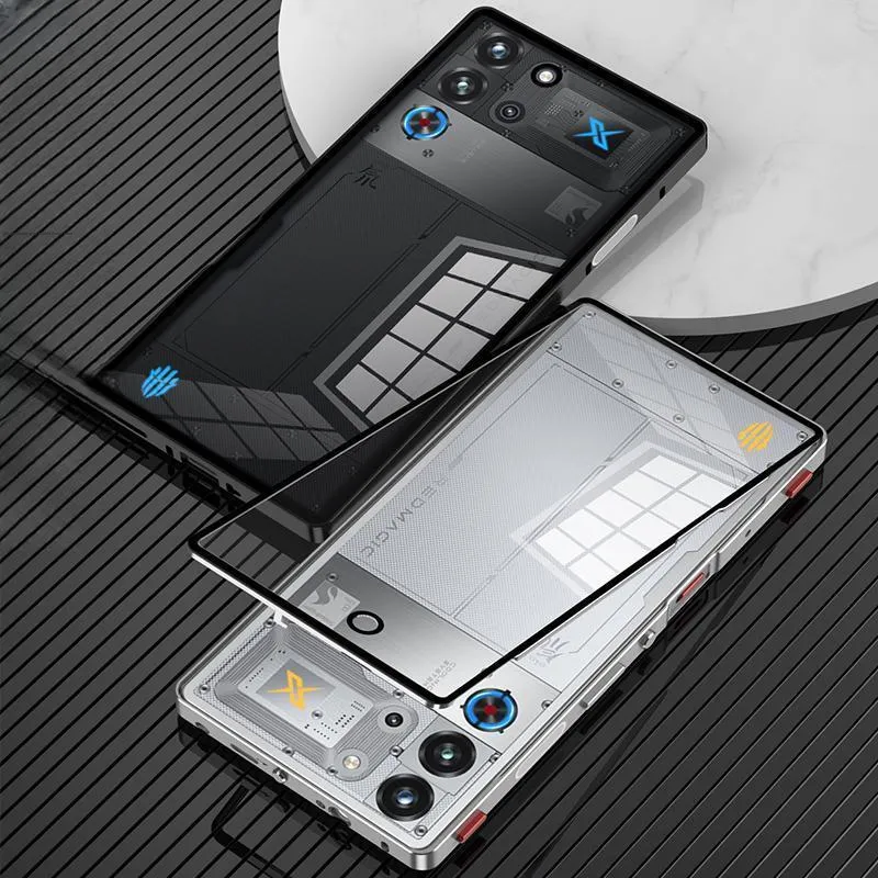 Record Star Glass Material Protective Cover Metal Frame Phone Cases Compatibility With REDMAGIC 10 Pro Business Formal-2